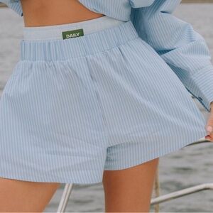 Daily Drills blue striped poplin shorts…. super hard to find! size xs/s